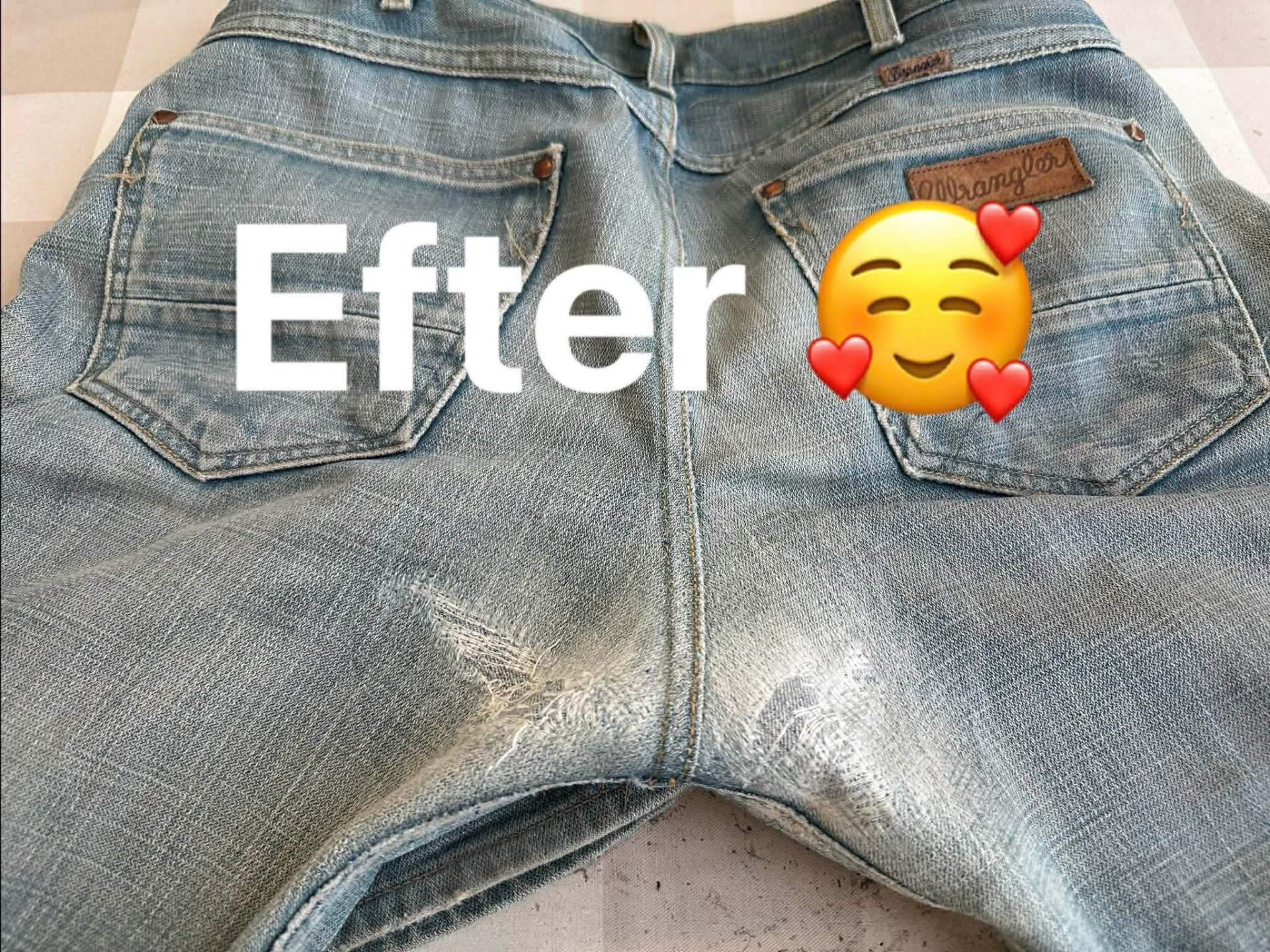Wrangler-jeansen färdiglagade utifrån