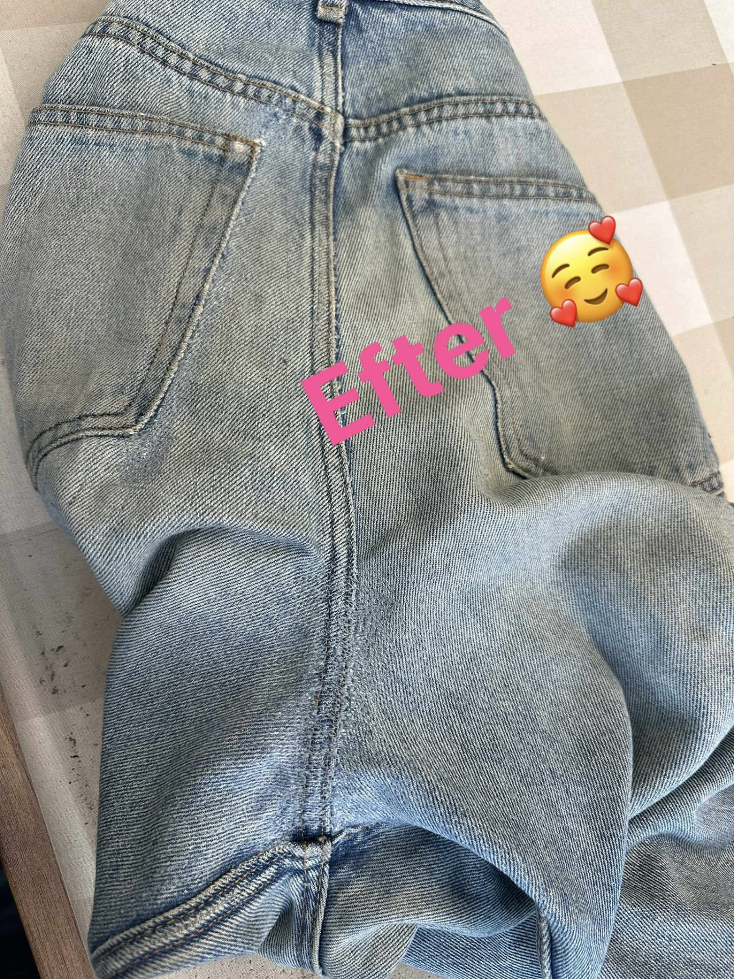 Samma jeans lagade och hela
