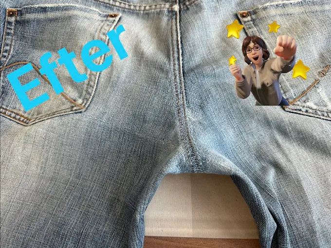 Samma jeans efter lagning
