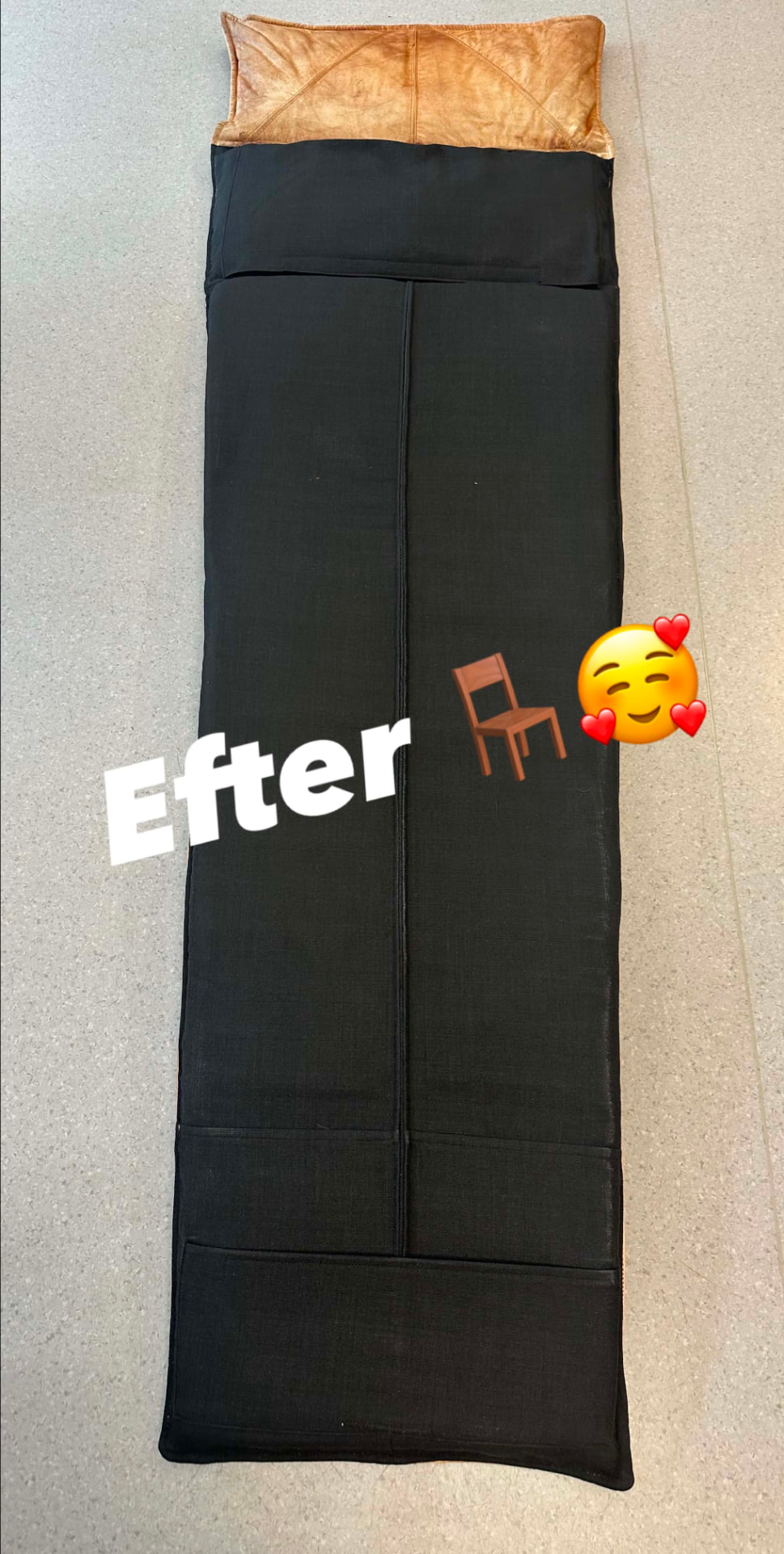 Fåtöljklädsel med ny kanvas efter lagning